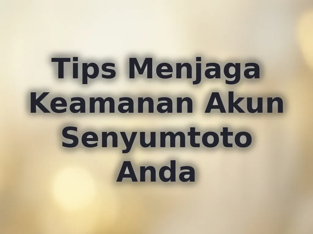 Tips Menjaga Keamanan Akun Senyumtoto Anda